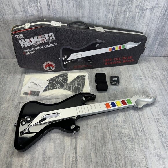 The Hammer Wireless Guitar Controller For PS2 Playstation 2 W Dongle New - Picture 1 of 7